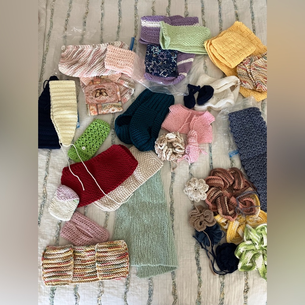 Colorful Knitted Accessories Collection Partially Completed